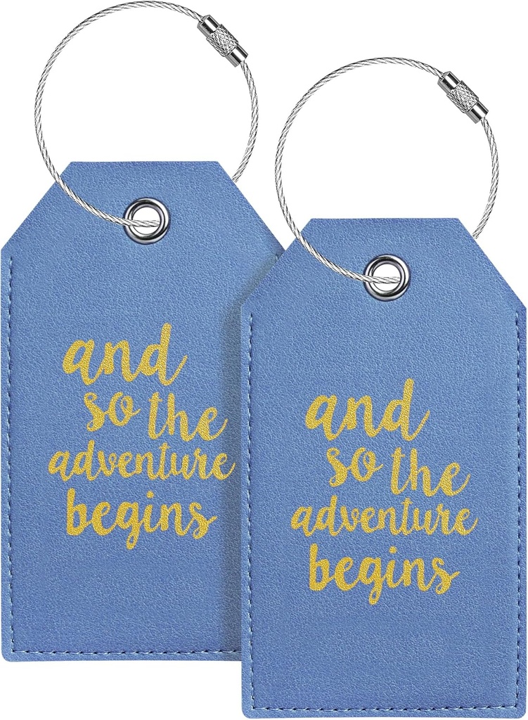 Bagaj Tag & İlk Bagaj Kabinler Deri Bag Etiketler for Backpacks Handbag School Instrument with Name ID Label Travel Essentials, Unique Fun Blue Personalized Bagaj Etiketler 2 Pack