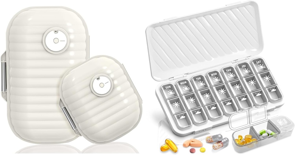Seyahat Pill Organizer, 7 Day & Pill Organizer 3 Times A Day, 7 Day Pill Box - GloDeals Weekly Pill Organizer Günlük Tıp Konteyneri Vitamin Balık Yağı Tamamlama Davası