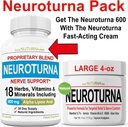 Nöroturna Nerve Destek 600 mg ALA Plus Neuroturna Nerve Cream 4oz