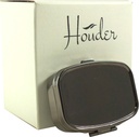Houder Classy Gray Metal Pill Box Decorative Pill Case with Gift Box - Carry Your Meds in Style (Rectangular)