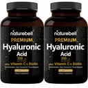 NatureBell 2 Pack Plant Based Hyaluronic Acid Supplements 250mg ile 25 mg C & Biotin 5000 Telefon, 480 Total Capsules | Temel Saç Büyümesi, Ortak Destek, & Hydrating Skin | Non-GMOMO