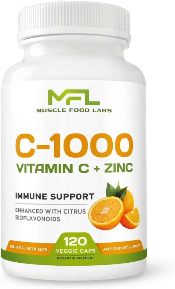 | C Vitamin C + ZINC | C - 1000 | VIT C 1000 mg | çinko 25mg | Citrus Bioflavonoids 25 mg | Non-GMO & Gluten Free | 120 Capsules