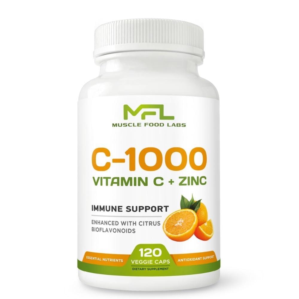 | C Vitamin C + ZINC | C - 1000 | VIT C 1000 mg | çinko 25mg | Citrus Bioflavonoids 25 mg | Non-GMO & Gluten Free | 120 Capsules