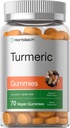 Horbäach Turmeric Gummies | 70 Kont | Mango & Peach Flavor | Turmeric Curcumin with Ginger | Vegan Non-GMO & Gluten Free Supplement Supplement