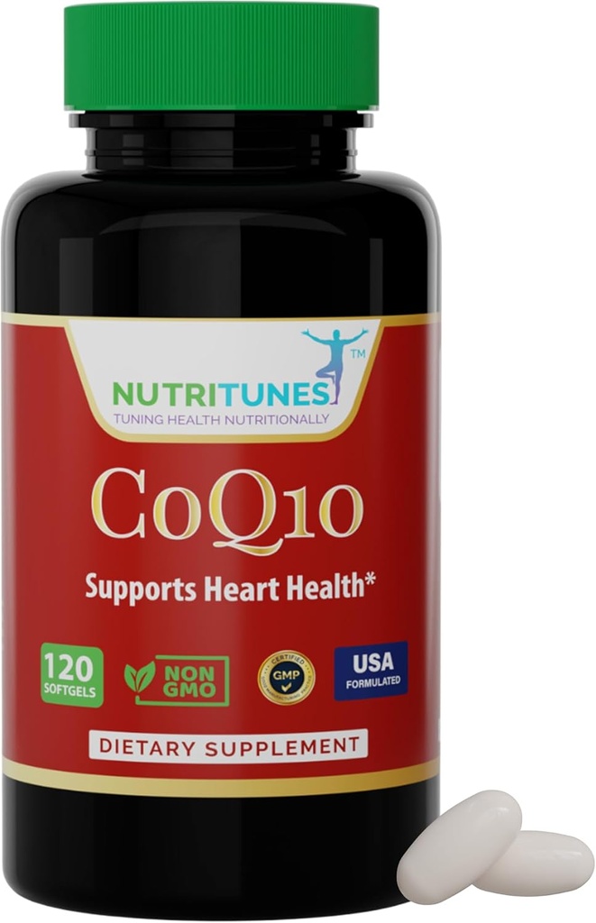 CoQ10 100 mg Softgels – Yüksek Aborpsiyon Antioksidan Kalp Sağlığı, Enerji Üretimi ve Hücre Desteği - Non-GMO, Gluten-Free - 120 Softgels, 4-Month Supply