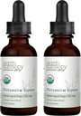 USDA Organik Potasyum Iodide 250 mcg Sıvı Supplement 2Pack (1 Yıllık Supply) - The Thyroid Gland ve Iodine'nin Exposure & Low Levels of Iodine - More Bio available Than Tabletler, Pills - 1 Fl Oz