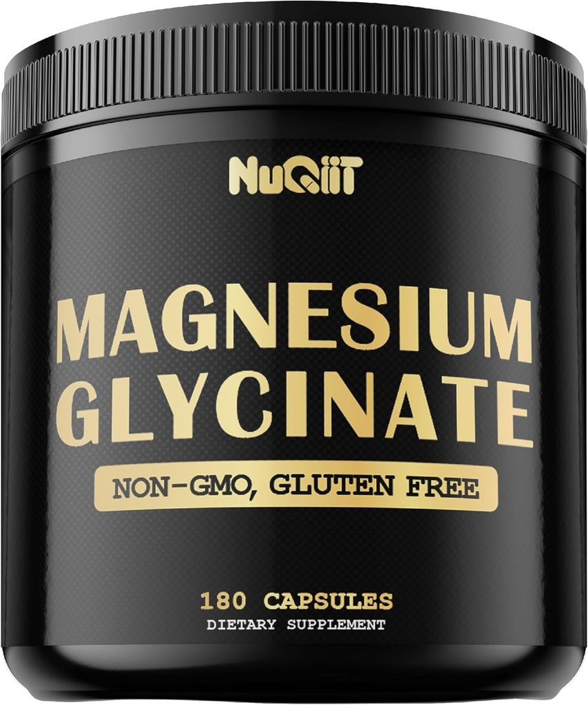 Magnezyum Glycinate 18% Elemental bileşik Supplement - 180 Capsules - Destek Bone Health, Muscle growth, Comfortable Mood & Heart Health