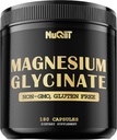 Magnezyum Glycinate 18% Elemental bileşik Supplement - 180 Capsules - Destek Bone Health, Muscle growth, Comfortable Mood & Heart Health