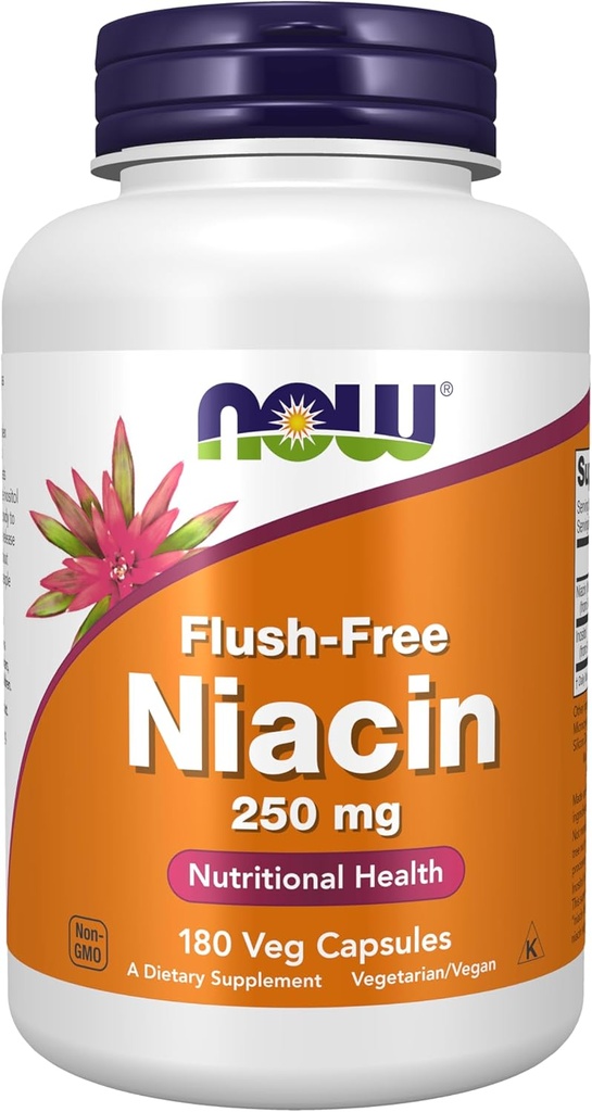 Şimdi Gıdalar Tamamlıyor, Niacin (Vitamin B-3) 250 mg, Flush-Free, Beslenme Sağlığı, 180 Veg Capsules