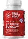 Doğru Sağlık Nutra Saffron Supplements - 100% Saf Saffron Ekstraksiyon - ABD'de Yapılacak - Destekler Mood | Focus | Digestion | Eye Health for Men and Women - 90 Capsules