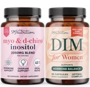 SMNutrition Women's DIM Supplement & Myo-Inositol & D-Chiro Inositol | Hormon Balance Sche with 40:1 rate (30 Services) and 250mg DIM Supplement for Women Complex (60 Services)