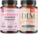 SMNutrition Women's DIM Supplement & Myo-Inositol & D-Chiro Inositol | Hormon Balance Sche with 40:1 rate (30 Services) and 250mg DIM Supplement for Women Complex (60 Services)