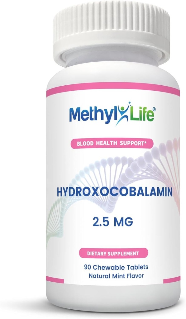 Meygar-Life® Hydroxy B12 Sublingual Tabletler - Günlük Enerji ve Hücre Desteği için B12 Tamam - Vegan, Non-GMO, Gluten & Top 14 Allergen Free | 90 Chewable Tabletler