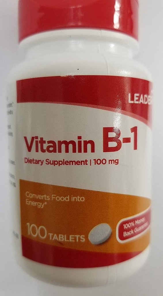 Leader Βιταμίνη B-1 100mg, 100 δισκία το καθένα (πακέτο των 3)