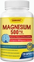Magnezyum Kompleksi Tamam, Citrate & Malate ile Glycinate 500 mg of Magnezyum Glycinate, Chelated Form for High Abxia with çinko & Vitamin D3 for Nerve, Muscle & Bone Support, 115 Capsules
