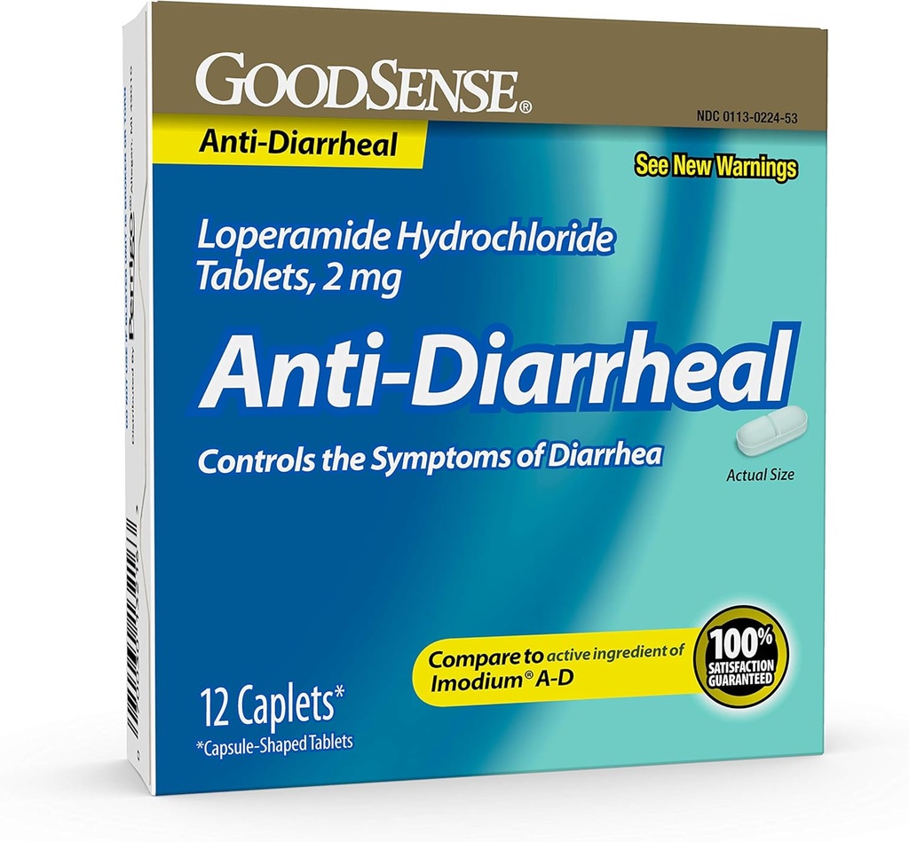 GoodSense Loperamid Hydrochloride Tabletler, 2 mg, Anti-Diarrheal, 12 Kont