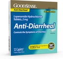 GoodSense Loperamide Hydrochloride Tablets, 2 mg, Anti- Diarrheal, 12 Count