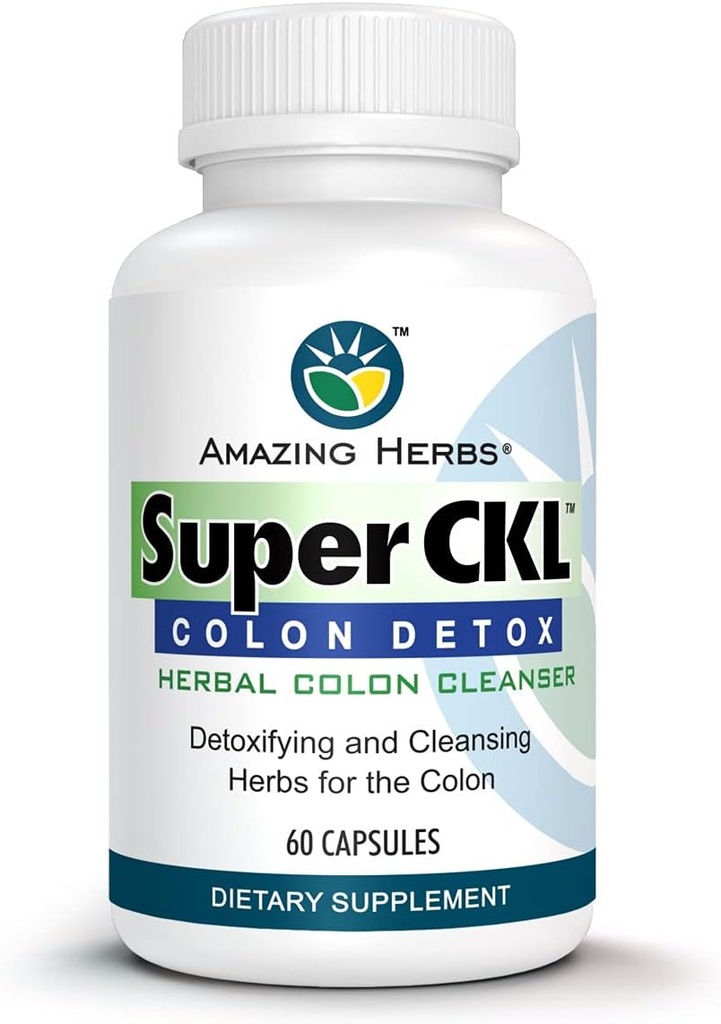 Amazing Herbs Super CKL Colon Detox - All-Do Doğal, Herbal Koloni Temizser, Atıkların Yok Edilmesinde Digestion & Aids - Kont 60