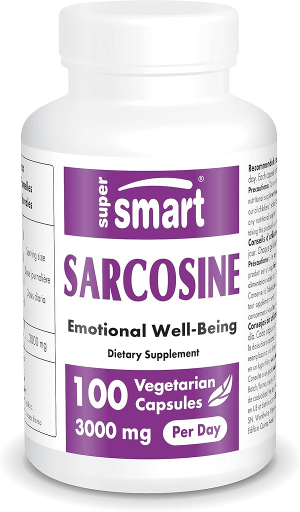 Supersmart Σαρκοσίνη 3000mg ανά ημέρα (N-μεθυλογλυκίνη) - Συμπλήρωμα Nootropics - Διατροφή εγκεφάλου 