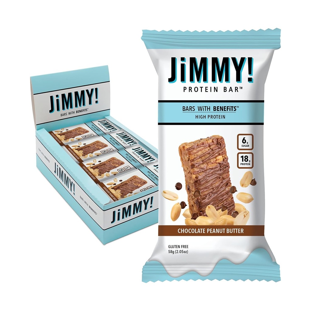 Τζιμιμπάρ! Σοκολάτα Φυστικοβούτυρο Protein Bars 18g Protein Bar, 6g Χαμηλή Ζάχαρη - 12 Count - 58g Μπάρες Υγείας - Λειτουργικό Σνακ με Realάλ Φυστίκια & Σοκολάτα με το χέρι