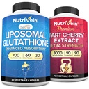 Nutrivein Premium Liposomal Glutathione συμπλήρωμα & Tart Cherry Κάψουλες Δέσμη: Υψηλής Απορρόφησης Glutathione Liposomal συμπλήρωμα & Tart Cherry Extract κάψουλες για Detox, ανάκτηση, & άμυνα