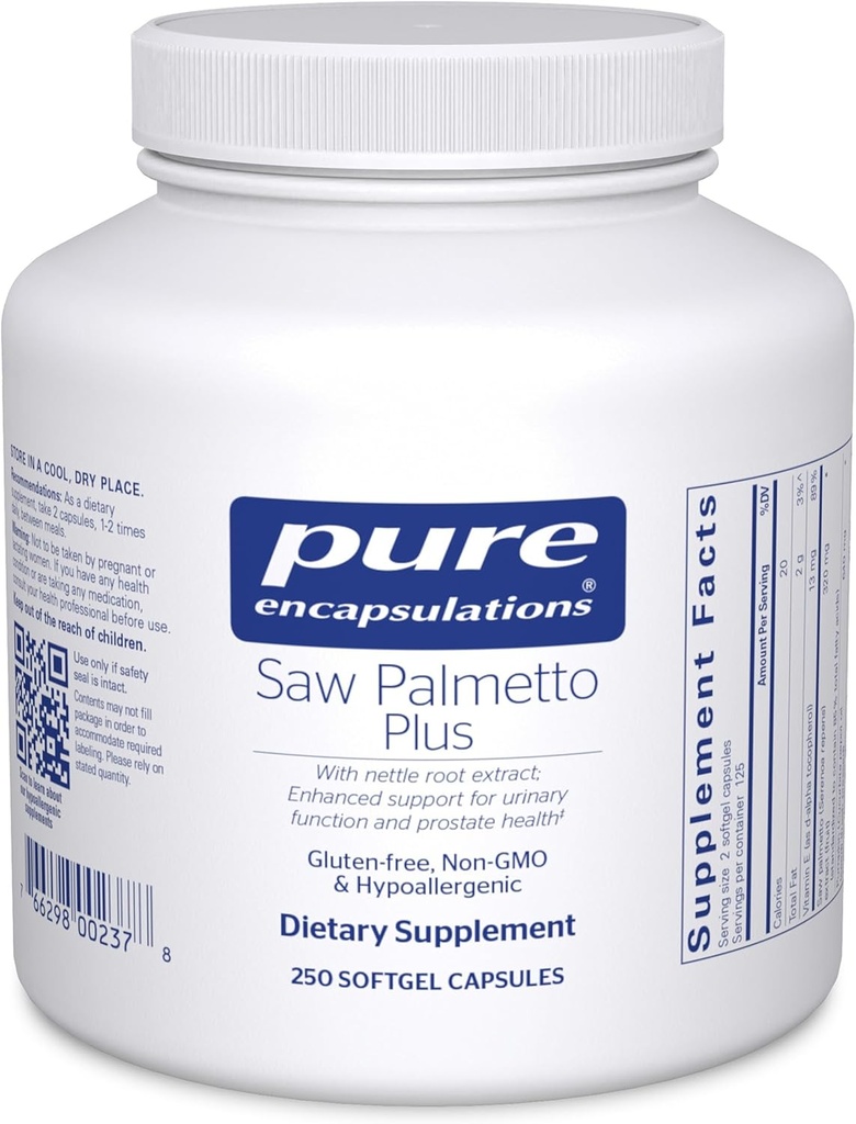 Pure Encapsulations Saw Palmetto Plus | Nettle Root Extract to Support Urinary Function | 250 Softgel Capsules