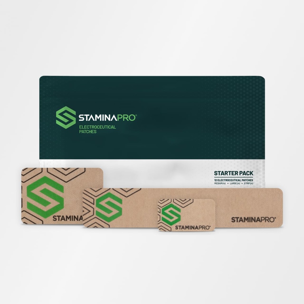 12 Patches - STAMINAPRO Electroceutical Patches for Muscle Soreness, Strain, Muscle Fatigue, ve Kas Darness