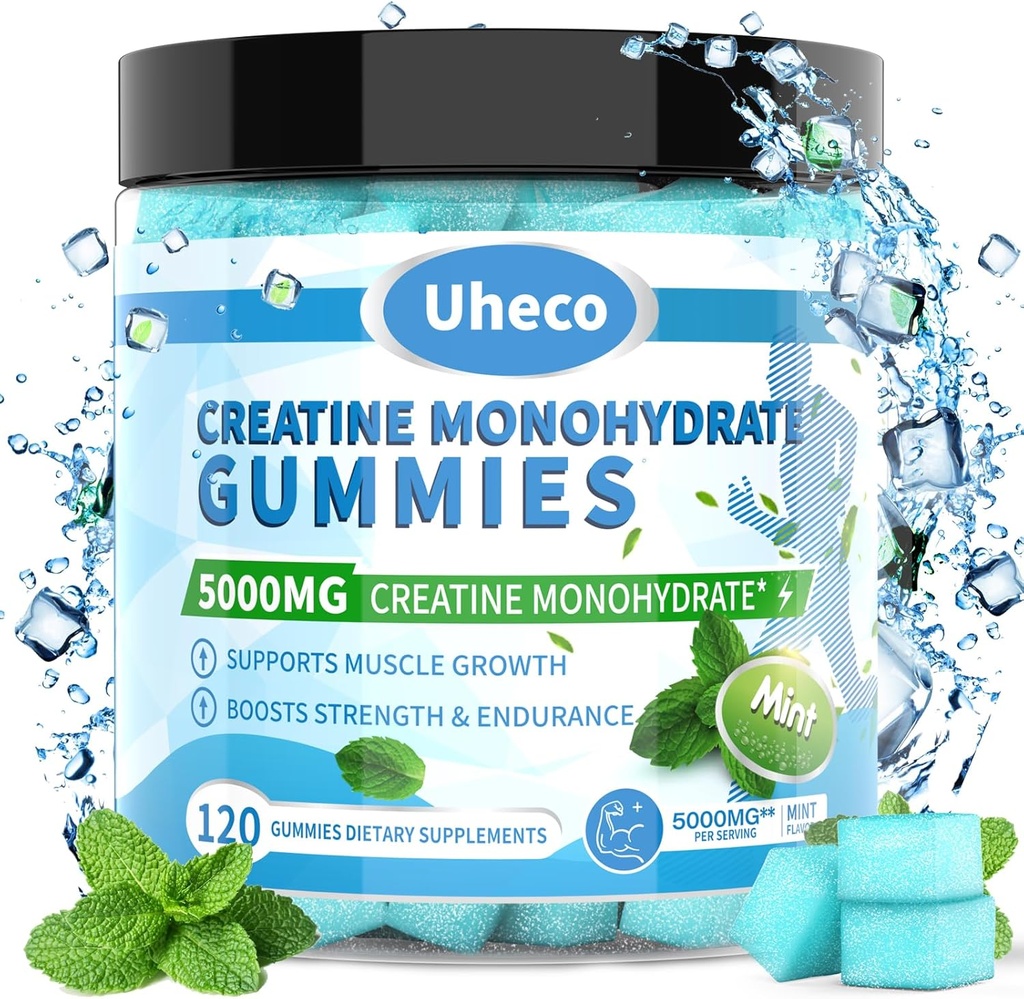 Mint Flavor Tinatine Monohidrat Gummies 5000 mg for Men & Women,Contains L-Taurine + Vitamin B12, Betaine, L-Citrulline for Muscle Strength, improve Egzersiz Endurance -115