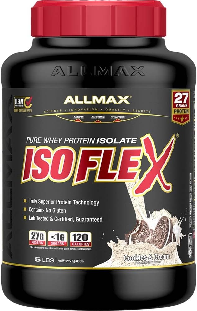 ALLMAX Beslenme - ISOFLEX Whey Protein Toz, Whey proteini, 27g protein, Kurabiyeler ve Krem, 5 Pound