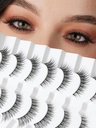 Doğal Cat Eyelashes yanlışlıkla Lashes Wispy 14mm Sahte Gözlashes Doğal Bakış 0.1MMMM İnce Band Strip Lashes Pack C Curl Fake Eyelashes Wispy Cat Eye Lashes 3D Volume Siligli Lashes 7 Pair