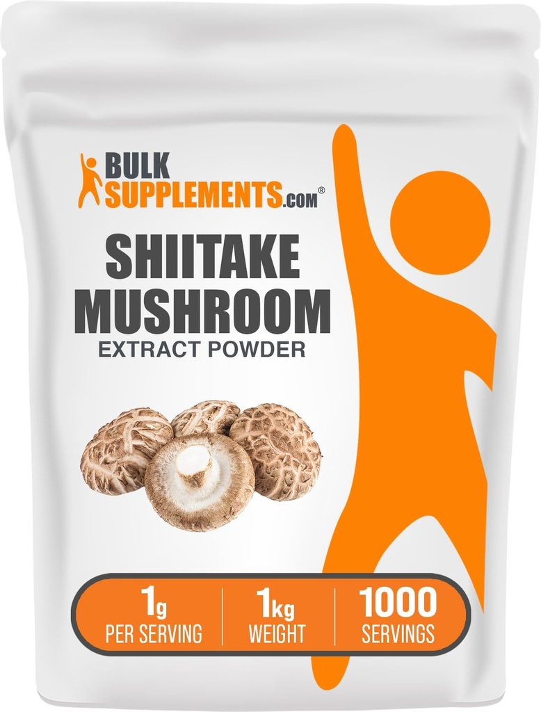 BulkSupplements.com Shiitake Mushroom Extract Powder - Shiitake Mushroom Powder Supplement, Immune Support - Vegan & Gluten Free, 1g ανά Σερβίρισμα, 1kg (2,2 lbs) (Συσκευασία των 1)