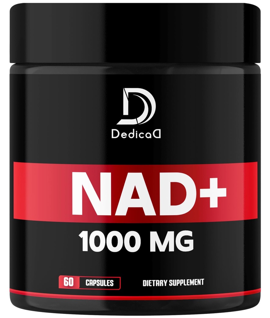 NAD Supplement 1000 mg - Pure NAD Supplement - Enerji ve DNA Onarım, Aging Defense, Brain Function - 60 Capsules