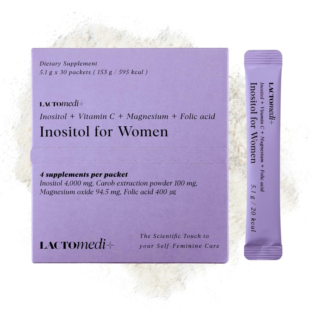 LACTOMEDI Inositol Supplement for Women | Myo-Inositol 4000 mg + D-Chiro-Inositol 100 mg | Dengeli 40:1 Oran | Menstrual Cycle & Wellness Support | 30 Day Supply