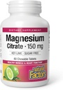 Doğal Faktörler Magnezyum Citrate, 150 mg, Chewable Tabletler, Destekler Nerve, Muscle and Heart Function, Key Lime, Sugar Free, 60 Count
