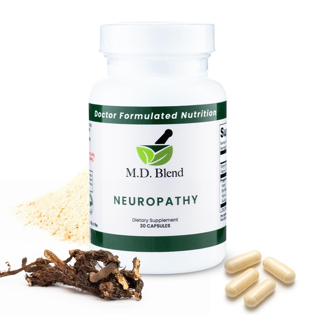 Νευροπάθεια - Expert Formulated - Natural Blend for Optimal Nerve Wellness - Alpha Lipoic Acid, L-Carnitine, Vitamins B6 & B12, Skullcap Root, Acetyl L-Carnitine - 30 Κάψουλες (1 Συσκευασία)