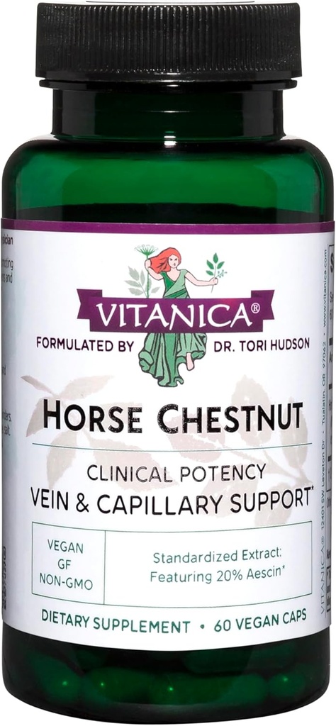 Vitanica, Horse Chestnut, Προωθεί Vein και τριχοειδής δύναμη & κυκλοφορία, Vegan, 60 κάψουλες