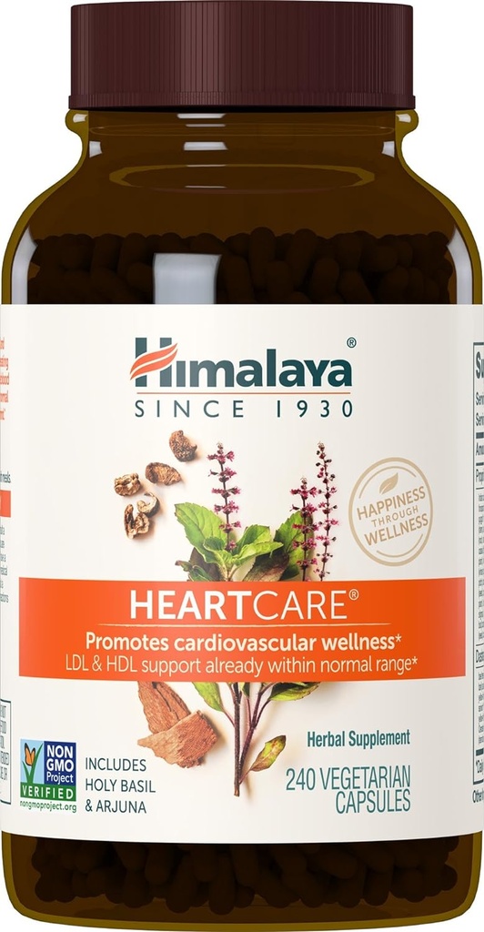 Himalaya KalpCare, Kardiovascular Wellness ve Kalp Sağlığı için Cholesterol ve Kan Baskı Supplements, 720 mg, 240 Capsules, 2 Ay Supply