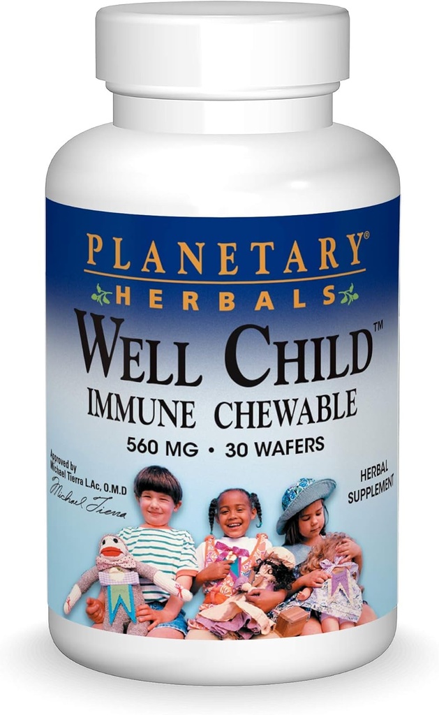 Gezegensel Herbals Well Child Immune Chewable Wafers, 30 Count