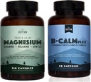 Doğal Rhythm Calm Sche - Triple Calm Magnezyum 150 mg, 120 Capsules + B-CALMplex, Benzersiz Vitamin Biç, 90 Capsules