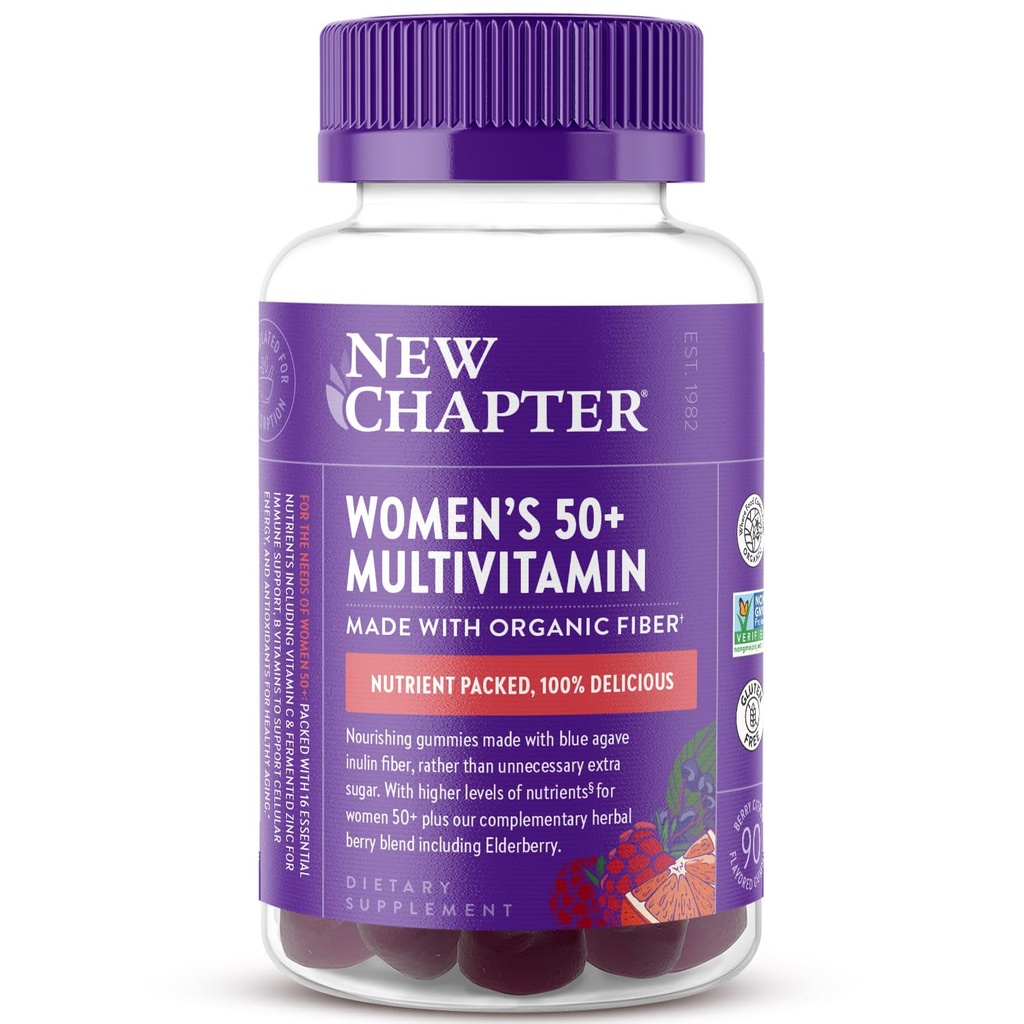 Yeni Bölüm Kadınları 50+ Çokvitamin Gummies – 52% Daha Az Şeker, Kadınların C vitamini, B Vitamins & çinko, Non-GMO, Gluten Free, Berry Citrus Flavored, 90 ct