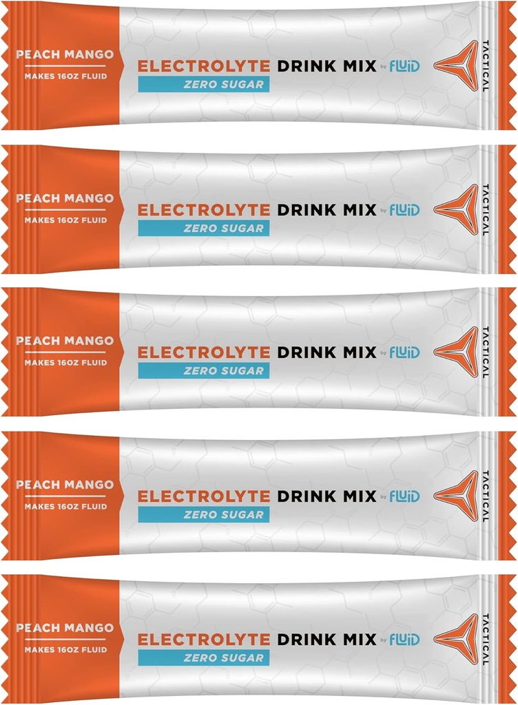 Akışkanlar Taktik - Zero Sugar, Keto Electrolyte Toz, Hydration Packets, Made in USA (Peach, 25 Count)