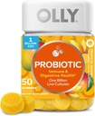 OLLY Probiotic Gummy, Immune and Digestive Support, 1 δισεκατομμύρια CFUs, Chewable Probiotic Supplement, Mango, 25 ημέρες προσφοράς - 50 Count
