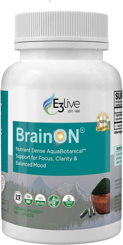 E3LIVE BrainON - Mood Balance & Focus 90 Count için Vahşi AFA Türleme