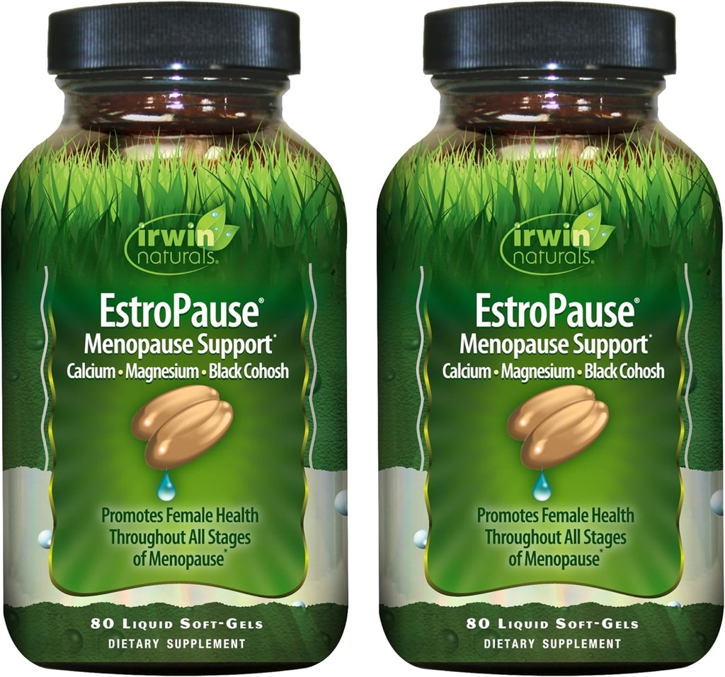 Irwin Naturals EstroPause Menopause & Women's Health Support – 80 Liquid Soft-Gels – Gentle Hormonal Balance Formula - 2 Pack