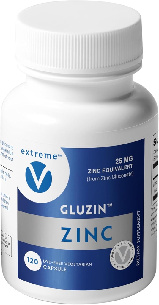 Gluzin Bora Gluconate 25 mg | Immune & Enzyme Desteği - Vegan Dostu (120 Vejetaryen Capsules)