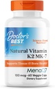 Doktor'un En İyi Doğal Vitamin K2 Mk-7 ile MenaQ7, 10006 Vitamin K2 Supplement Desteği Bone Health, Non-GMO, 60 Veggie Capsules