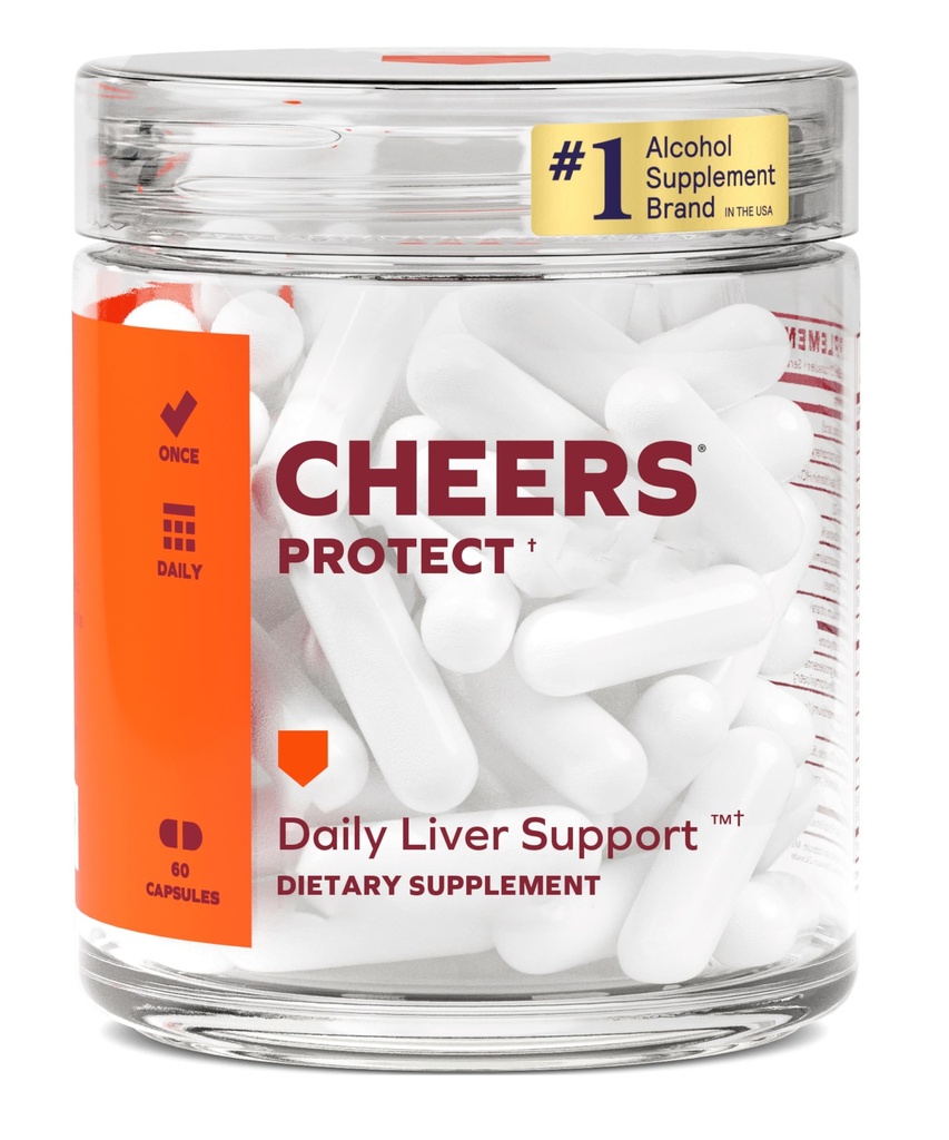 Cheers Koruma | Daily Liver Supplement for Drinkers with L-Cysteine + DHM | Glutathione Levels | 30 Dos | Cysteine, Dihidrmyricetin, Milk Thistle, Prickly Pear, B-Vitamins, Ginger