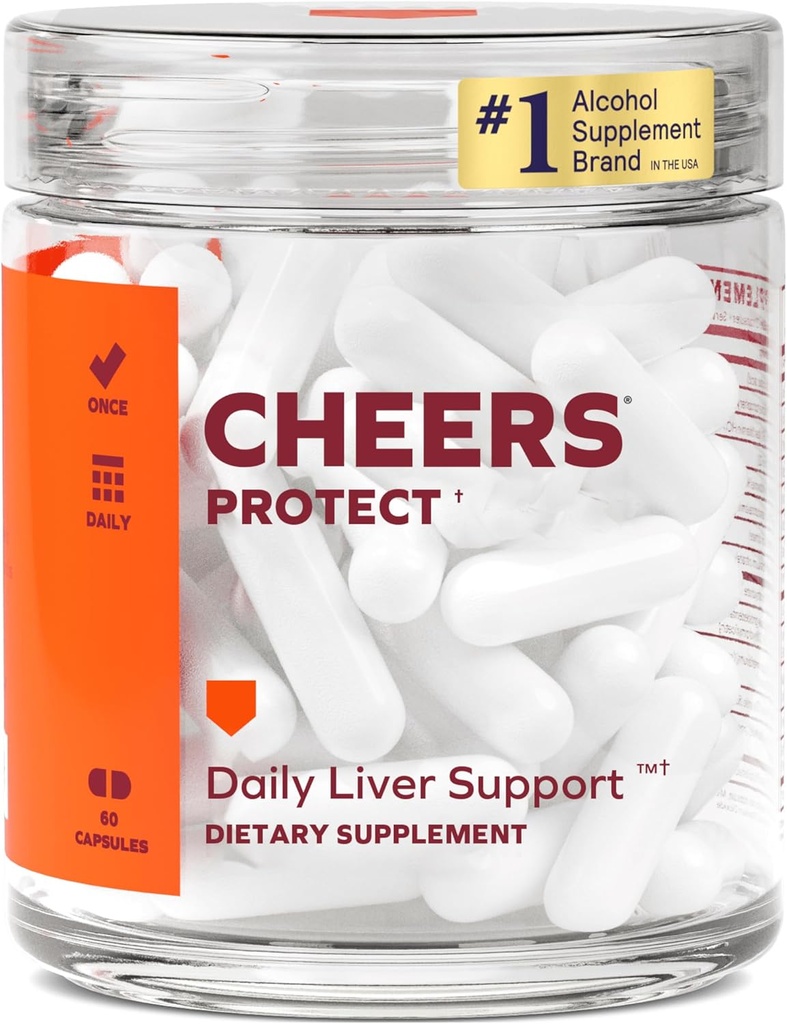 Cheers Koruma | Daily Liver Supplement for Drinkers with L-Cysteine + DHM | Glutathione Levels | 30 Dos | Cysteine, Dihidrmyricetin, Milk Thistle, Prickly Pear, B-Vitamins, Ginger