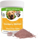 Μόνο Φυσικό κατοικίδιο ζώο Cranberry Wellness Αντιοξειδωτική σκόνη για σκύλους και γάτες - συμπλήρωμα θρέψης Berry σκόνης για την ούρα Φυλλαδική υγεία με βιταμίνη C - 110 Υπηρεσίες