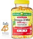 Spring Valley Omega-3 Balık Yağı 1000 mg, 120 Kont, Diyet Tamam, Omega 3 Mini Softgels Sche ile Luall'ın 45 Diyabet Decoded